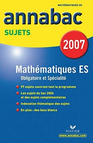 Mathématiques ES Sujets 2007
