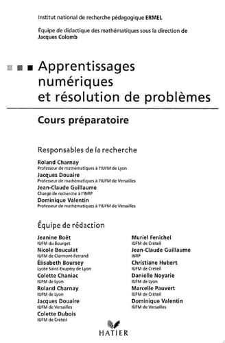Ermel - Apprentissages numériques et résolution de problèmes CP Ed. 2005