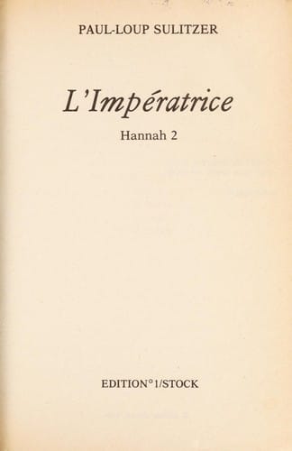 Hannah, tome 2: L'Impératrice