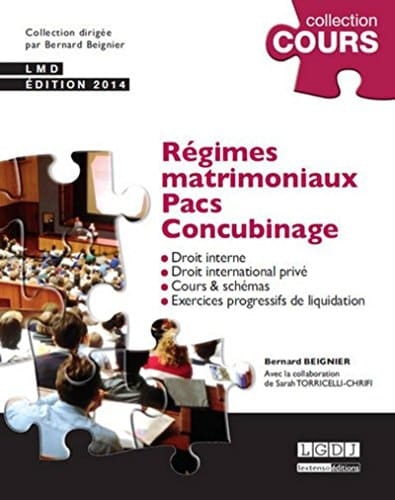 Régimes matrimoniaux, pacs, concubinage droit interne, droit international privé, cours & schémas, exercices progressifs de liquidation