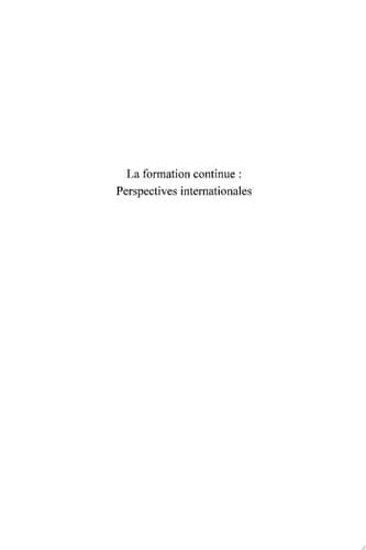 La formation continue