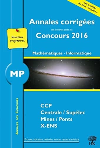 Mathématiques informatique MP 2016