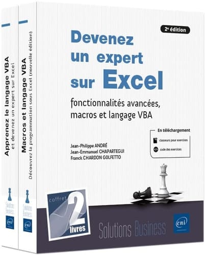 Devenez un expert sur Excel : fonctionnalités avancées, macros et langage VBA Pack en 2 volumes : Macros et langage VBA ; Découvrez la programmation sous Excel ; Apprenez le langage VBA et devenez un expert sur Excel
