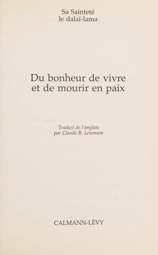 Du bonheur de vivre et de mourir en paix