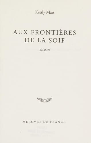Aux frontières de la soif roman