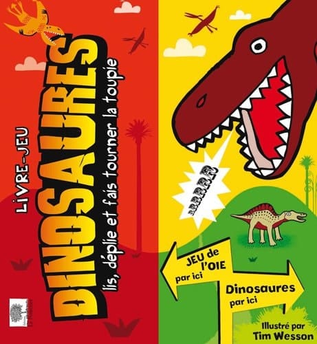 Dinosaures Lis, déplie et fais tourner la toupie