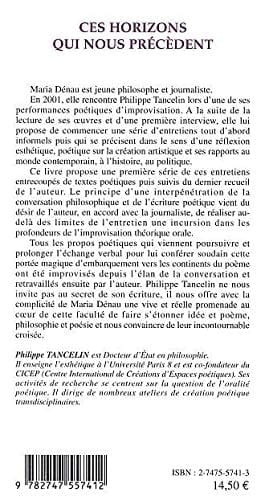 Ces horizons qui nous précèdent Entretien poème