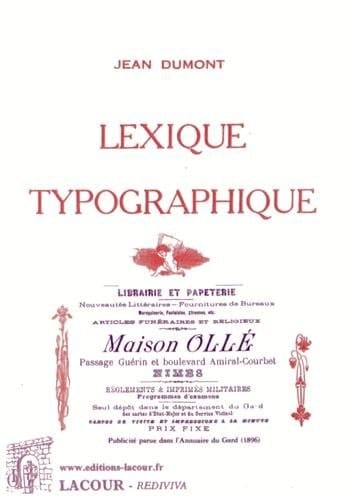 Lexique typographique complément du "Vade-mecum du typographe