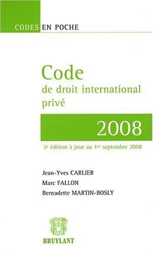 Code de droit international privé textes assemblés au 1er septembre 2008