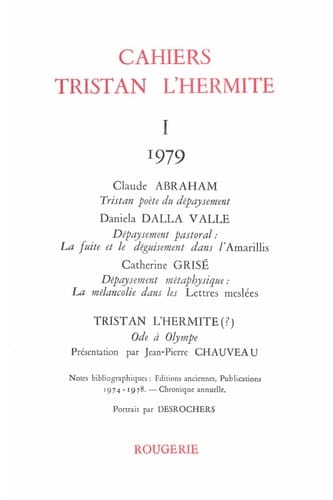 Cahiers Tristan L'Hermite N° 1, 1979
