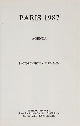 Paris 1987 agenda
