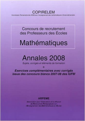 Mathématiques concours de recrutement des professeurs des écoles