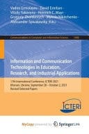 Information and Communication Technologies in Education, Research, and Industrial Applications 17th International Conference, ICTERI 2021, Kherson, Ukraine, September 28-October 2, 2021, Revised Selected Papers