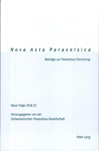 Nova Acta Paracelsica 20/21 Doppelnummer 20/21 (2006/2007)