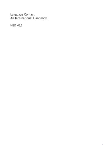 Language Contact. Volume 2