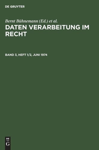 Band 3, Heft 1/2, Juni 1974