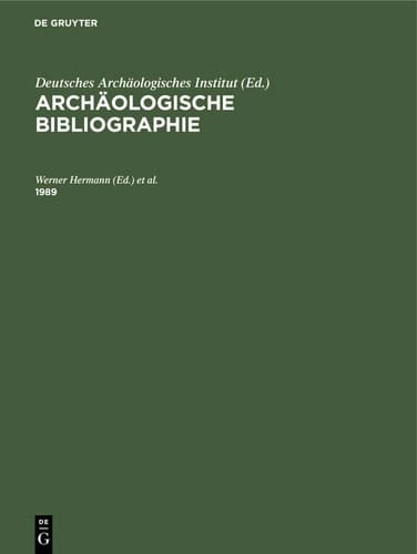 Archäologische Bibliographie/1989