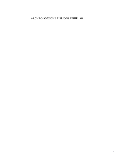 1991 Archäologische Bibliographie
