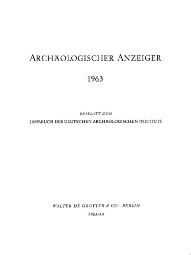 Archäologischer Anzeiger. Heft 4/1963