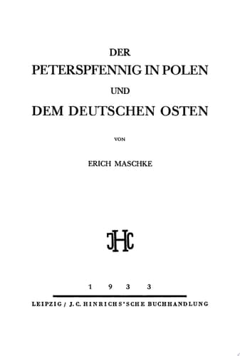 Der Peterspfennig in Polen und dem deutschen Osten