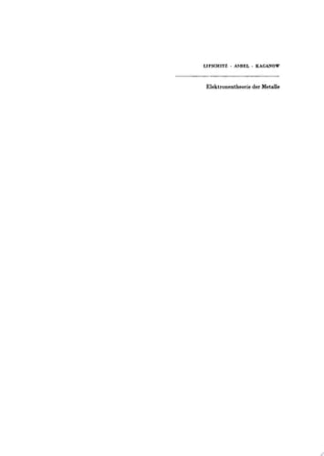 Elektronentheorie der Metalle