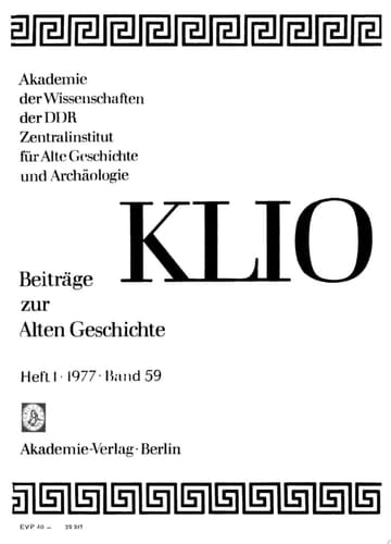 Klio. Band 59, Heft 1