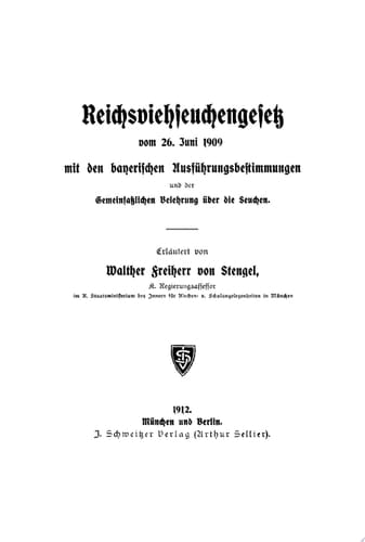 Reichsviehseuchengesetz vom 26. Juni 1909