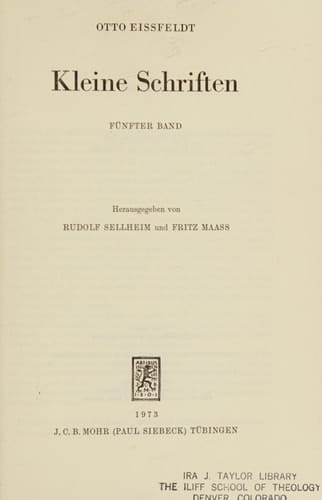 Kleine Schriften