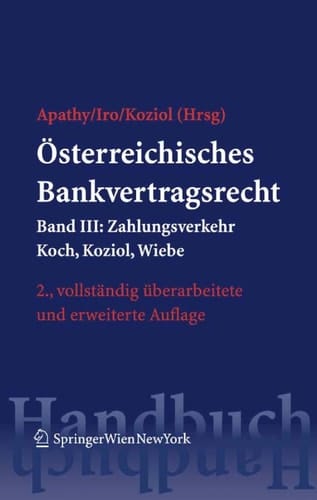 Österreichisches Bankvertragsrecht Band III: Zahlungsverkehr
