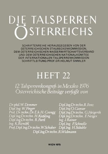 12. Talsperrenkongreß in Mexiko 1976 Österreichische Beiträge