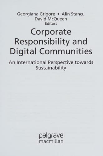 Corporate Responsibility and Digital Communities An International Perspective towards Sustainability