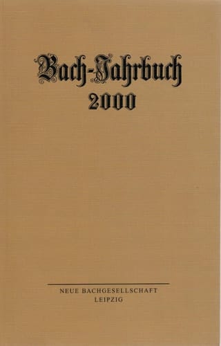 Bach-Jahrbuch 2000.