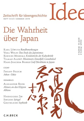 Zeitschrift für Ideengeschichte Heft XIII/2 Sommer 2019 Japan