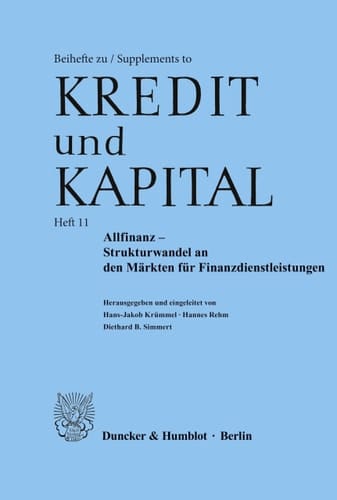 Allfinanz Strukturwandel an den Märkten für Finanzdienstleistungen