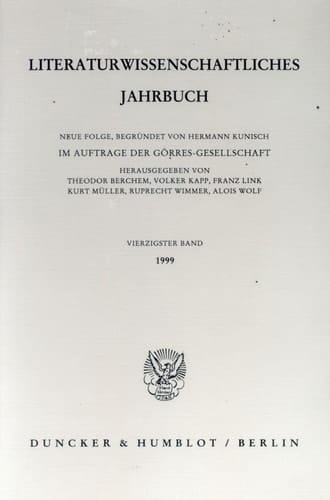 Literaturwissenschaftliches Jahrbuch