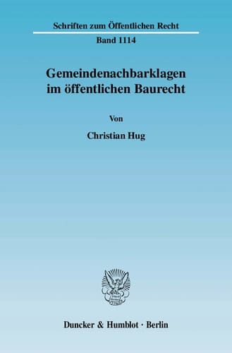 Gemeindenachbarklagen Im Öffentlichen Baurecht