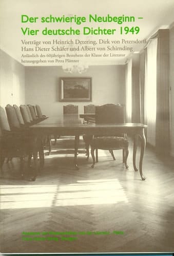 Der schwierige Neubeginn vier deutsche Dichter 1949