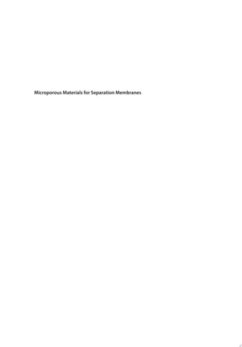 Microporous Materials for Separation Membranes