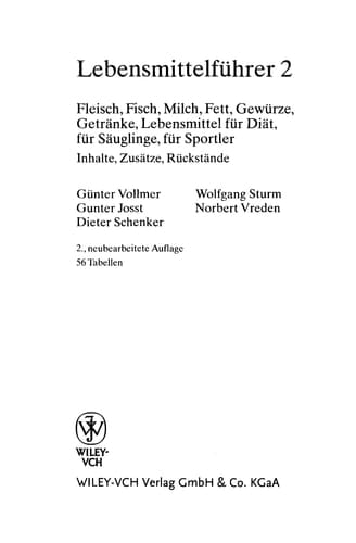 Lebensmittelfhrer : Inhalte, Zustze, Rckstnde, Band 2