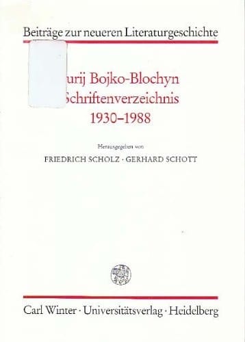 Jurij Bojko-Blochyn Schriftenverzeichnis 1930 - 1988