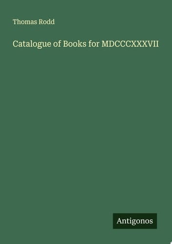 Catalogue of Books for MDCCCXXXVII