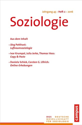 Soziologie 2.2016 Forum der Deutschen Gesellschaft für Soziologie