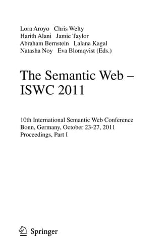The Semantic Web -- ISWC 2011 10th International Semantic Web Conference, Bonn, Germany, October 23-27, 2011, Proceedings, Part I