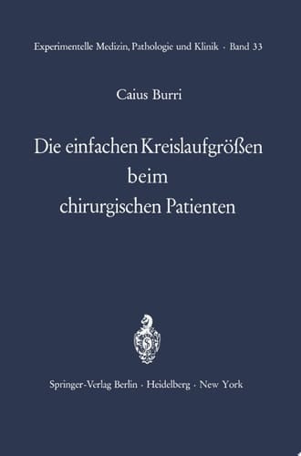 Die einfachen Kreislaufgrößen beim chirurgischen Patienten