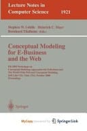 Conceptual Modeling for E-Business and the Web ER 2000 Workshops on Conceptual Modeling Approaches for E-Business and the World Wide Web and Conceptual Modeling, Salt Lake City, Utah, USA, October 9-12, 2000 Proceedings