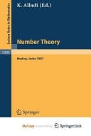 Number Theory, Madras 1987
