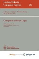 Computer Science Logic 5th Workshop, CSL '91, Berne, Switzerland, October 7-11, 1991. Proceedings