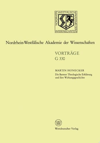 Die Barmer Theologische Erklärung und ihre Wirkungsgeschichte 374. Sitzung am 20. April 1994 in Düsseldolf