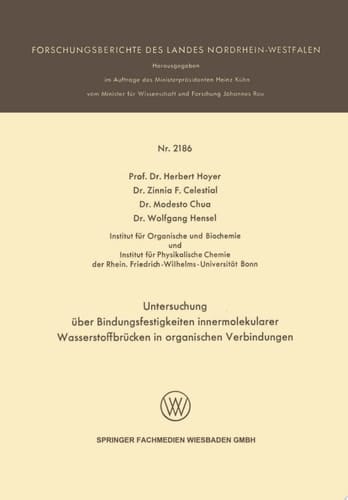 Untersuchung über Bindungsfestigkeiten innermolekularer Wasserstoffbrücken in organischen Verbindungen