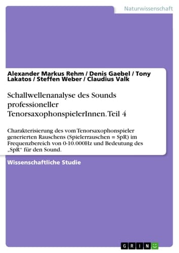 Schallwellenanalyse des Sounds professioneller TenorsaxophonspielerInnen. Teil 4 Charakterisierung des vom Tenorsaxophonspieler generierten Rauschens (Spielerrauschen